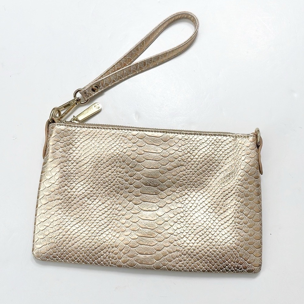 Charming Charlie gold wristlet